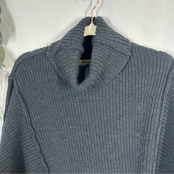 Zenana | Oversized Knit Sweater Dark Navy Blue Chunky Women's Size Medium - Picture 3 of 11